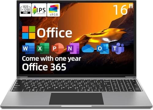 jumper Computer portatile, 16 Pollici IPS 1200P FHD Schermo, Processore 5305U, 4GB RAM 128GB SSD PC portatile, Abbonamento di 1 Anno Office 365,Tastiera numerica, Altoparlanti stereo, HDMI, WiFi