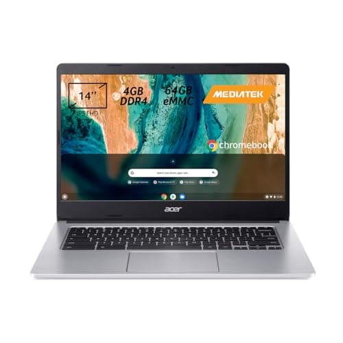 Acer Chromebook 314 CB314-2H-K227 Notebook, Pc Portatile con Processore MediaTek M8183, Ram 4 GB DDR4, eMMC 64 GB, Display 14" FHD LED LCD, Scheda Grafica Mali-G72 MP3, ChromeOS, Silver